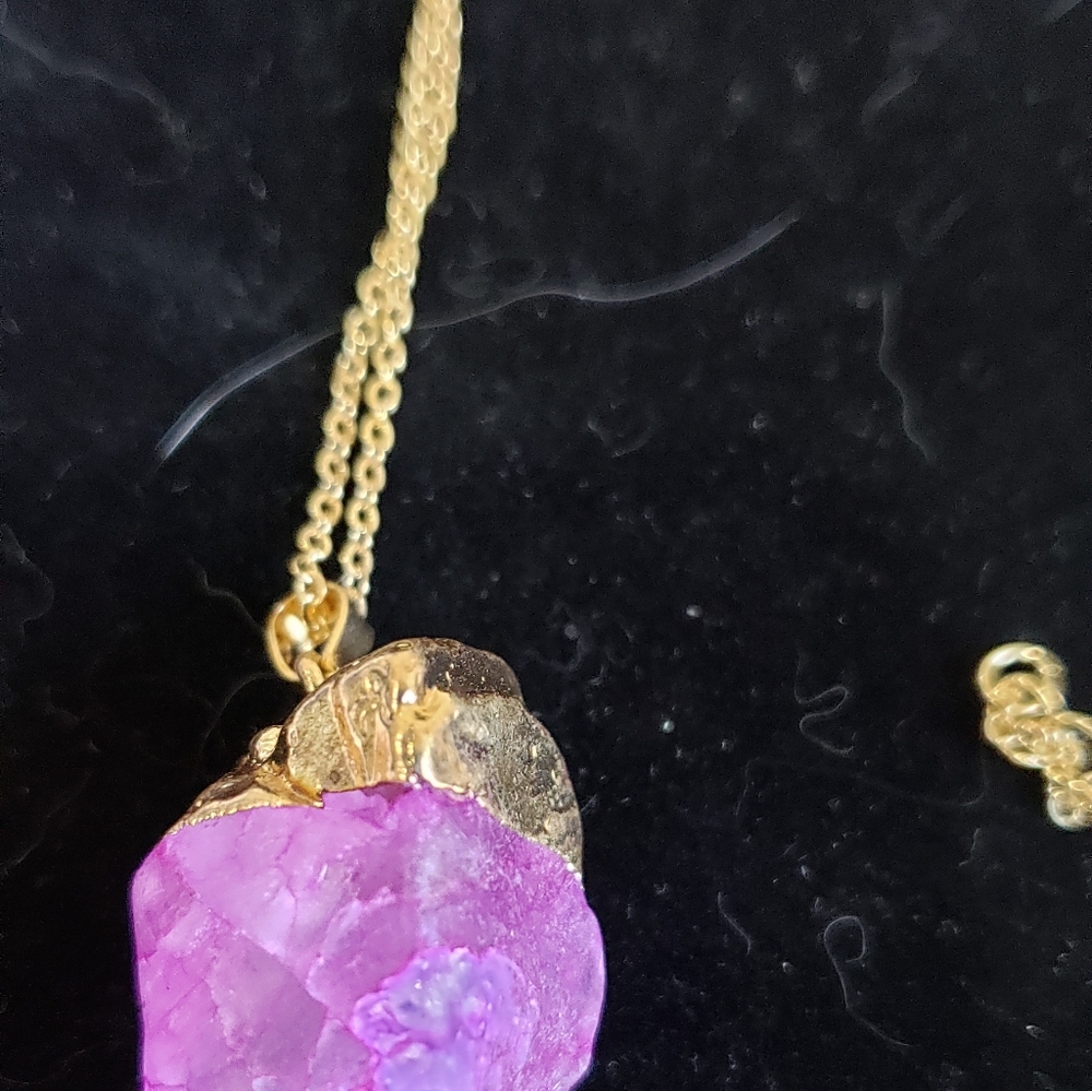 New Natural Purple Quartz Gemstone Pendant necklac - Picture 5 of 5